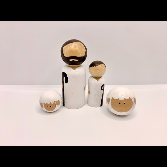 Modern Hand Painted Wood Nativity Sets